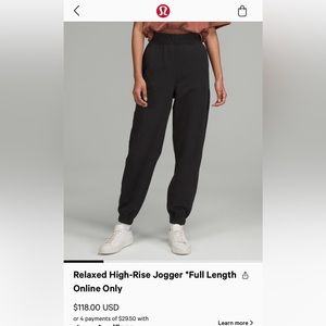 NWT - Lululemon HR relaxed joggers